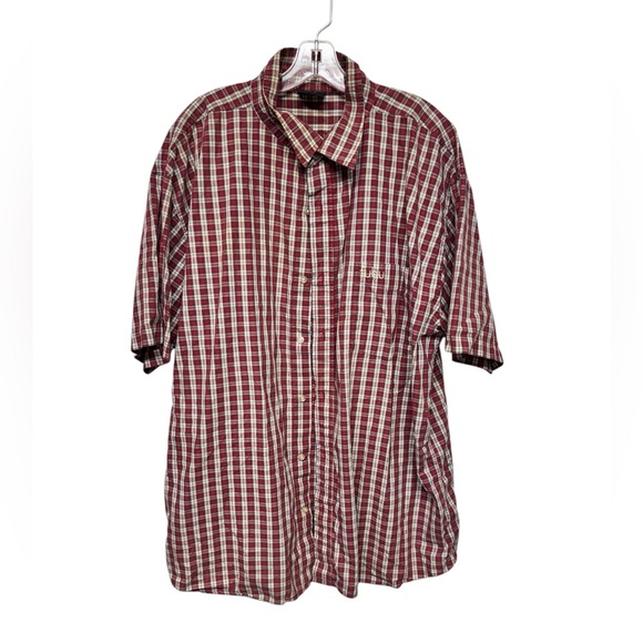 2/$20   FUBU Men's 3XL Red Plaid Button-Up Shirt - Picture 1 of 8